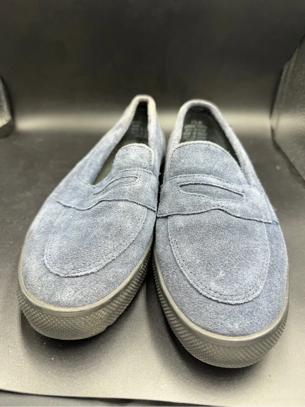 Aersoles men’s Suede Slip-On Loafers in Slate Blue